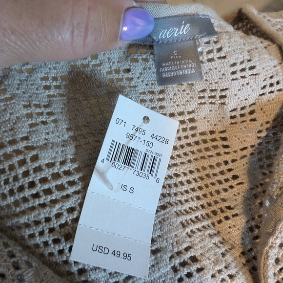 Aerie Tan Midi Paper Sack Sundress - Picture 11 of 13